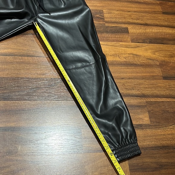 Zara black joggers faux leather. Size XS. Very trendy. !! Super sexy jogger. - Picture 8 of 9